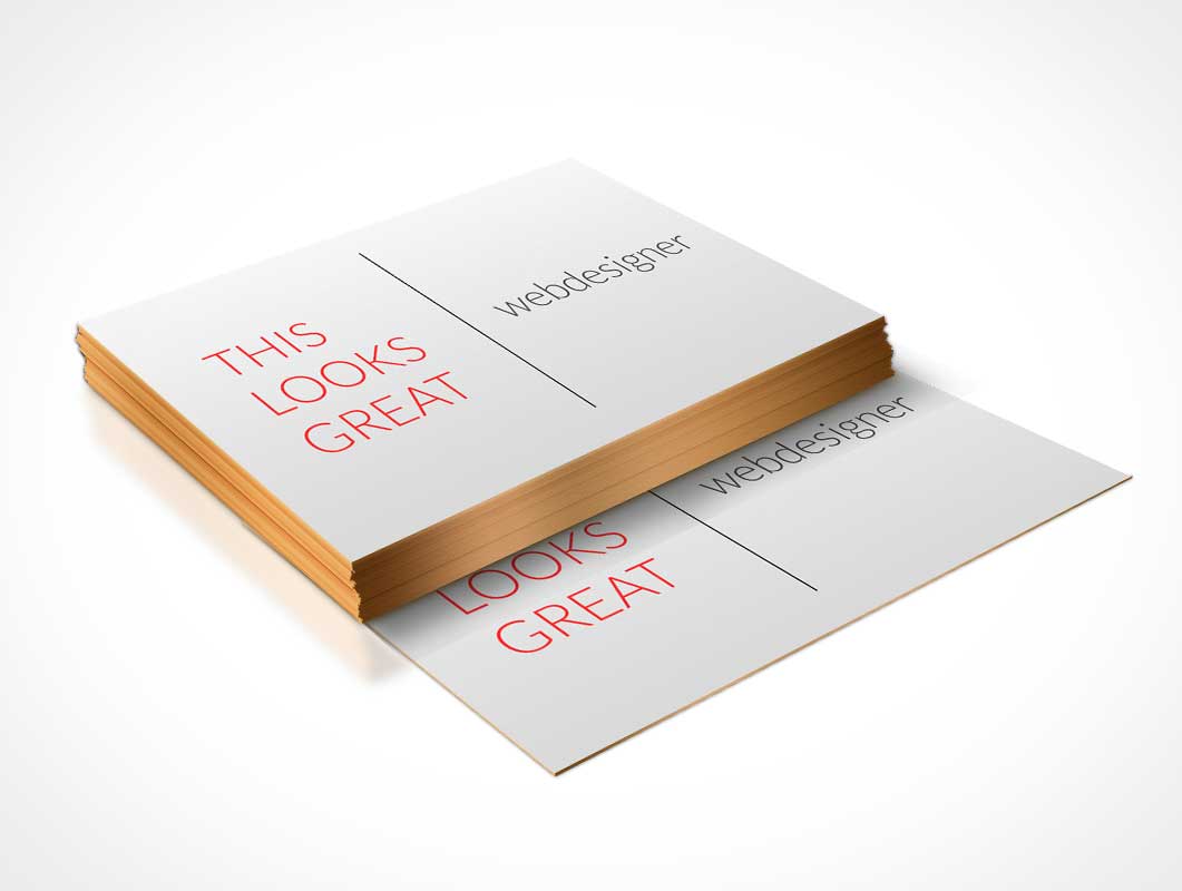 Free Business Card Stack Design PSD Mockup