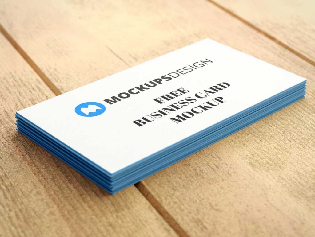 Free Business Card Stack Pile PSD Mockup
