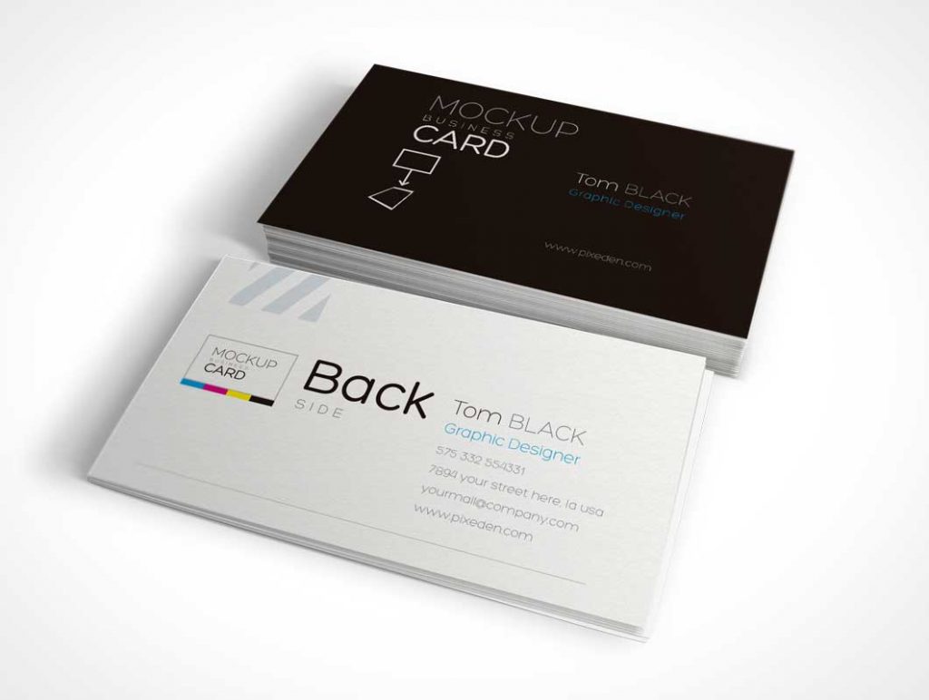 Free Business Card Stacks PSD Mockup Presentation