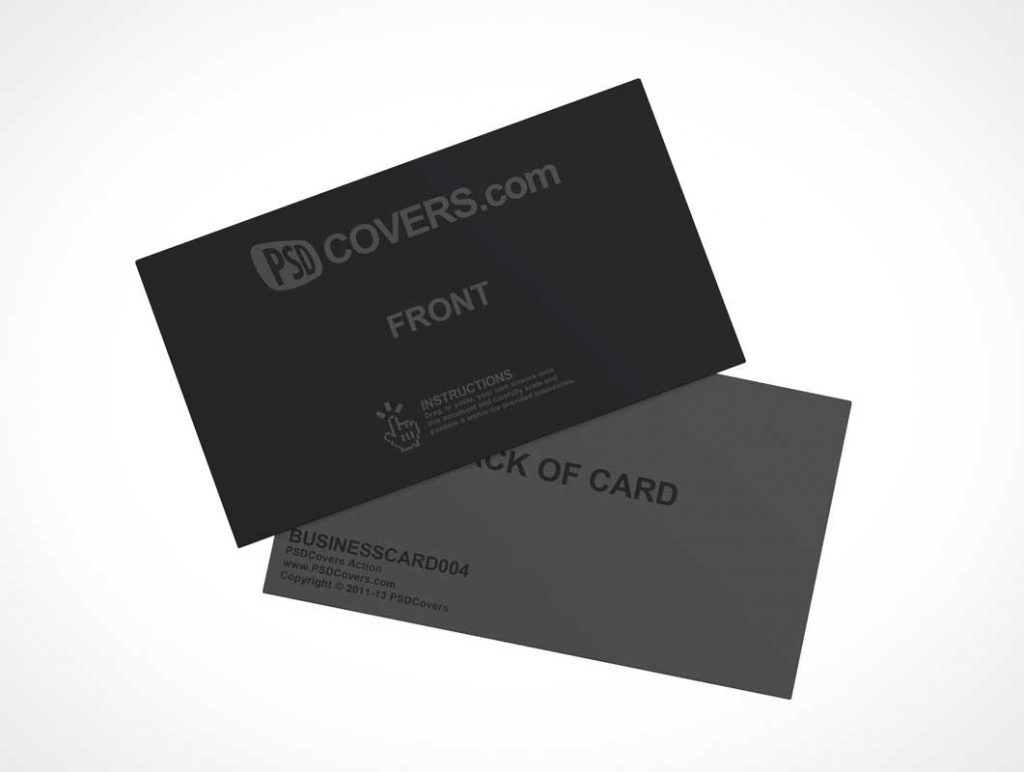 Free Business Cards Offset Top View PSD Mockup