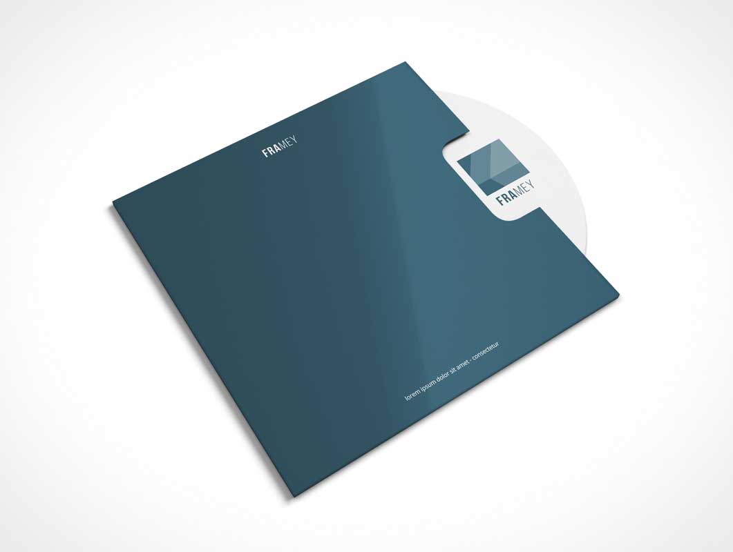 Free CD Disk With Sleeve Guard PSD Mockup