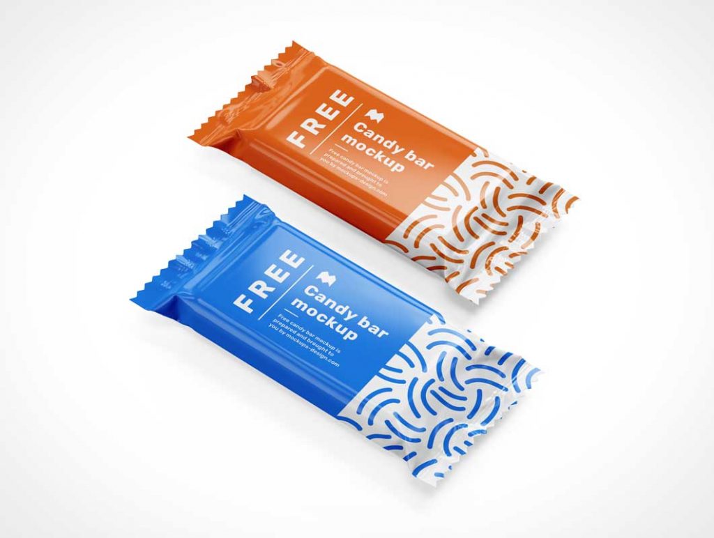 Free Candy Bar Wrapper Packaging PSD Mockup