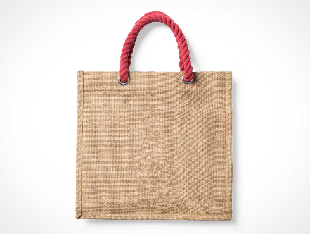 Free Canvas Tote Bag Rope Handle PSD Mockup