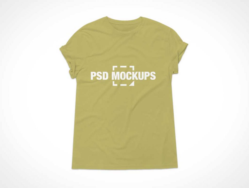 Free Cap Sleeve T Shirt Front PSD Mockup