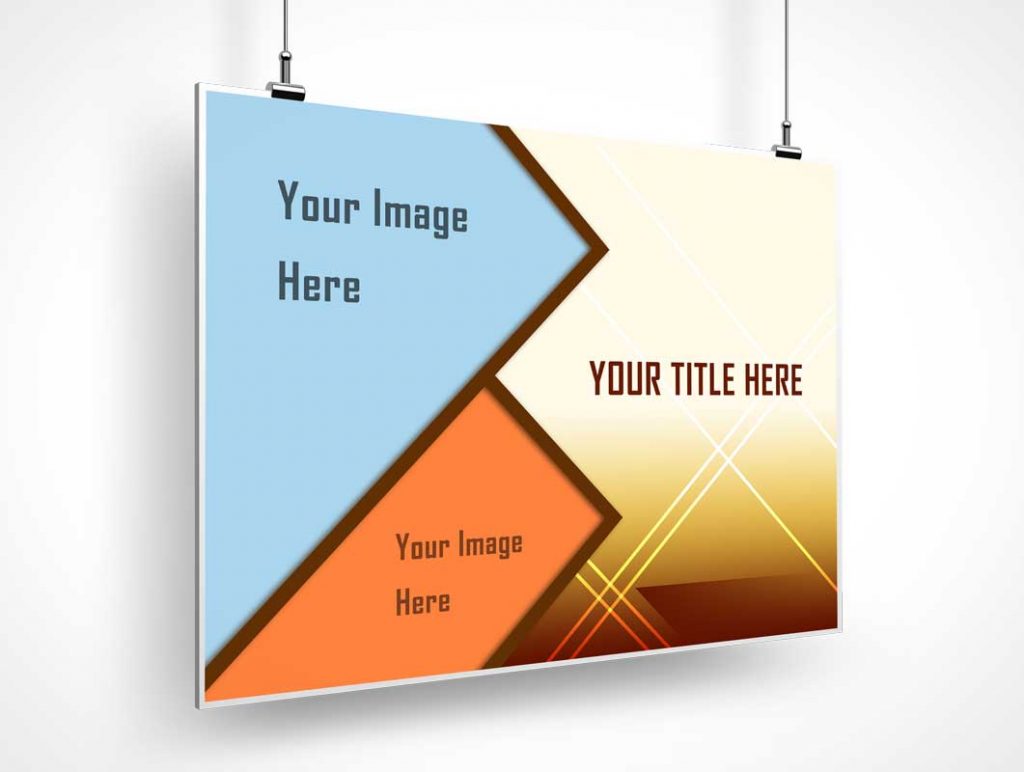 Free Ceiling Mounted Banner PSD Mockup