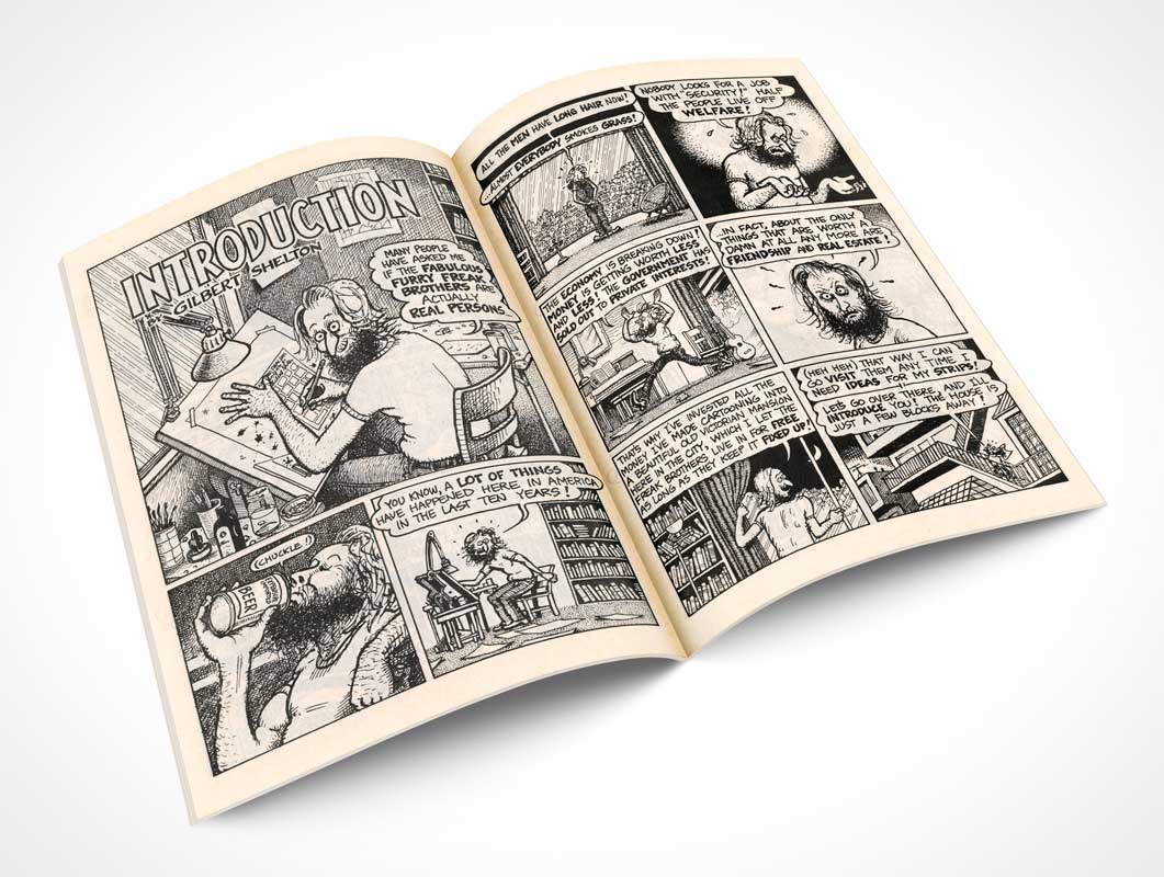 Free Centrefold Comic Book Rotated To 30 Degrees PSD Mockup