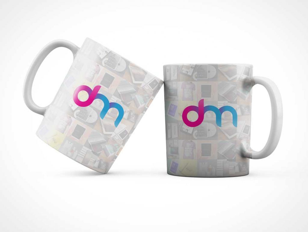 Free Ceramic Coffee Mug Handle PSD Mockup