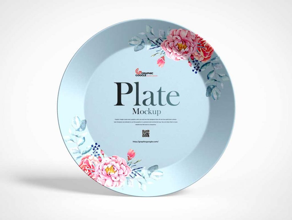Free Ceramic Dinner Plate PSD Mockups