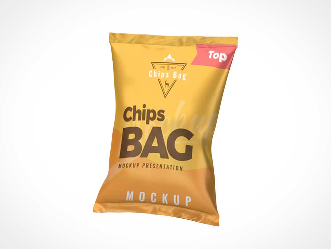 Free Chips Snack Bag PSD Mockup
