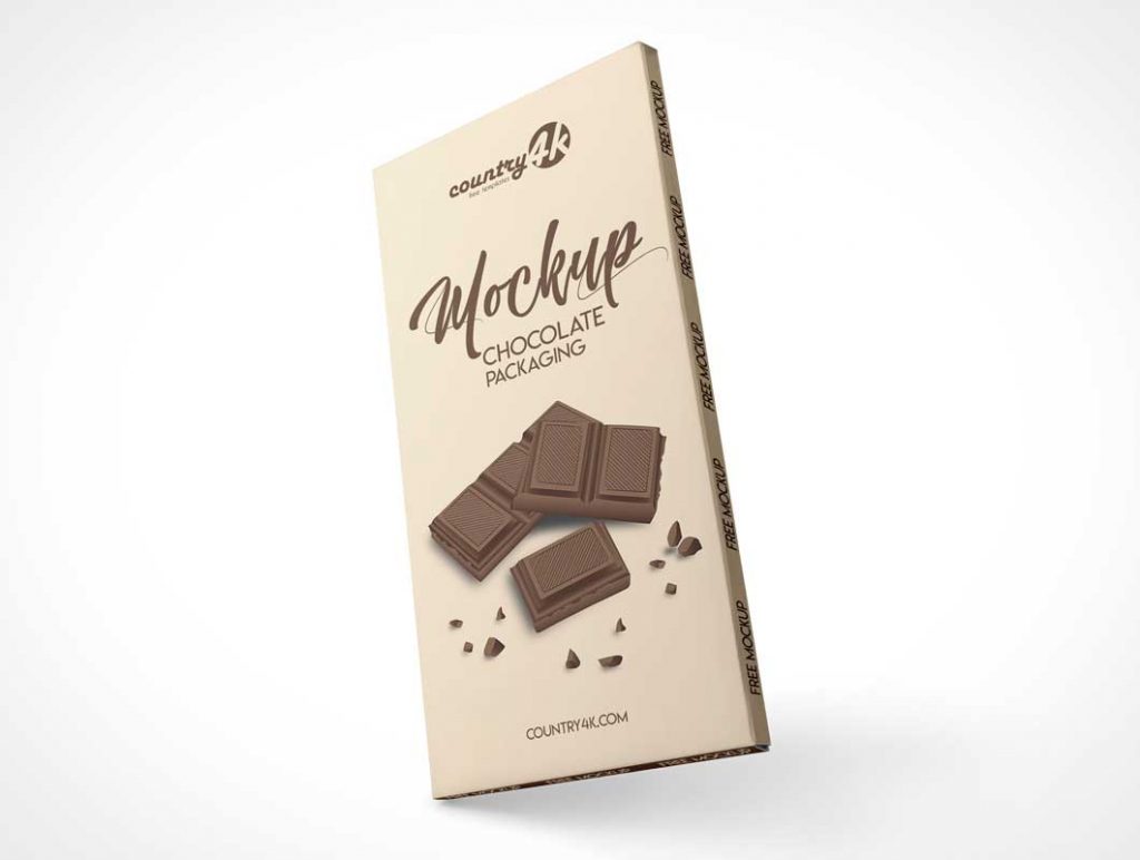 Free Chocolate Bar Wrapper Packaging PSD Mockup