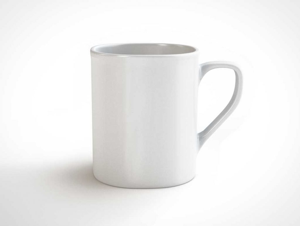 Free Classic Ceramic Coffee Mug PSD Mockup