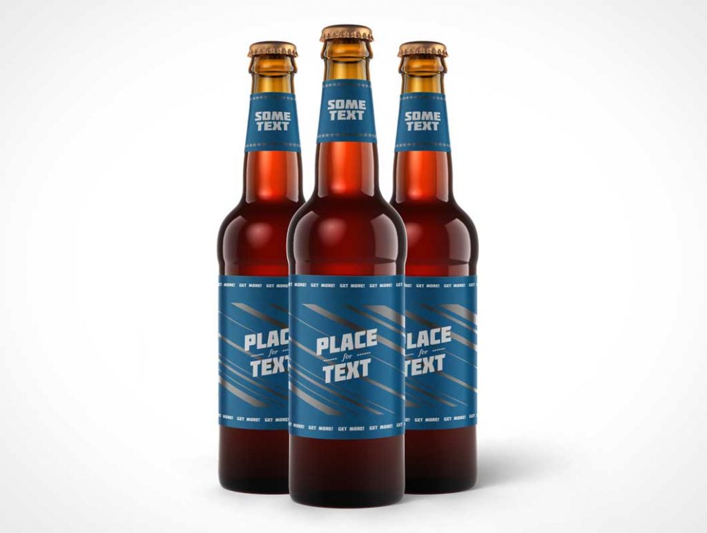 Free Classic Glass Beer Bottle PSD Mockup