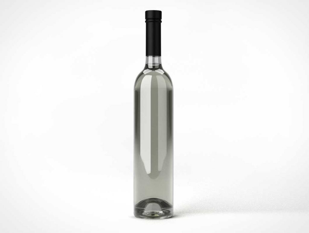 Free Glass Wine Bottle PSD Mockup