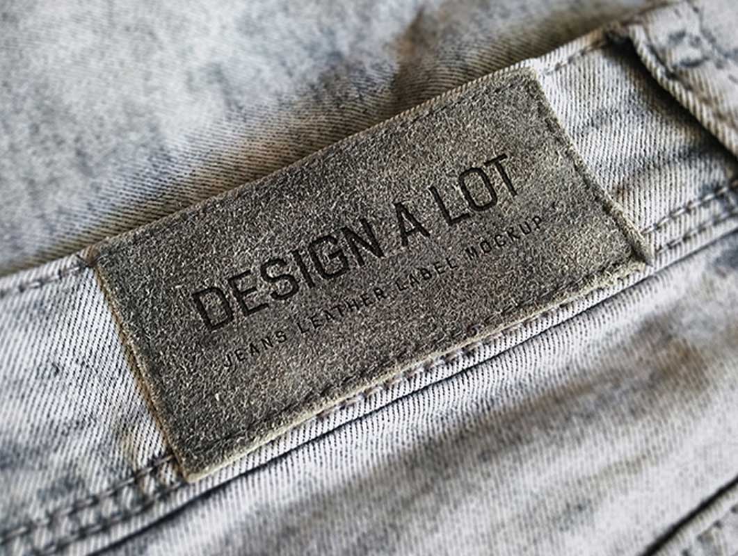 Free Jeans Leather Branding Label Tag PSD Mockup