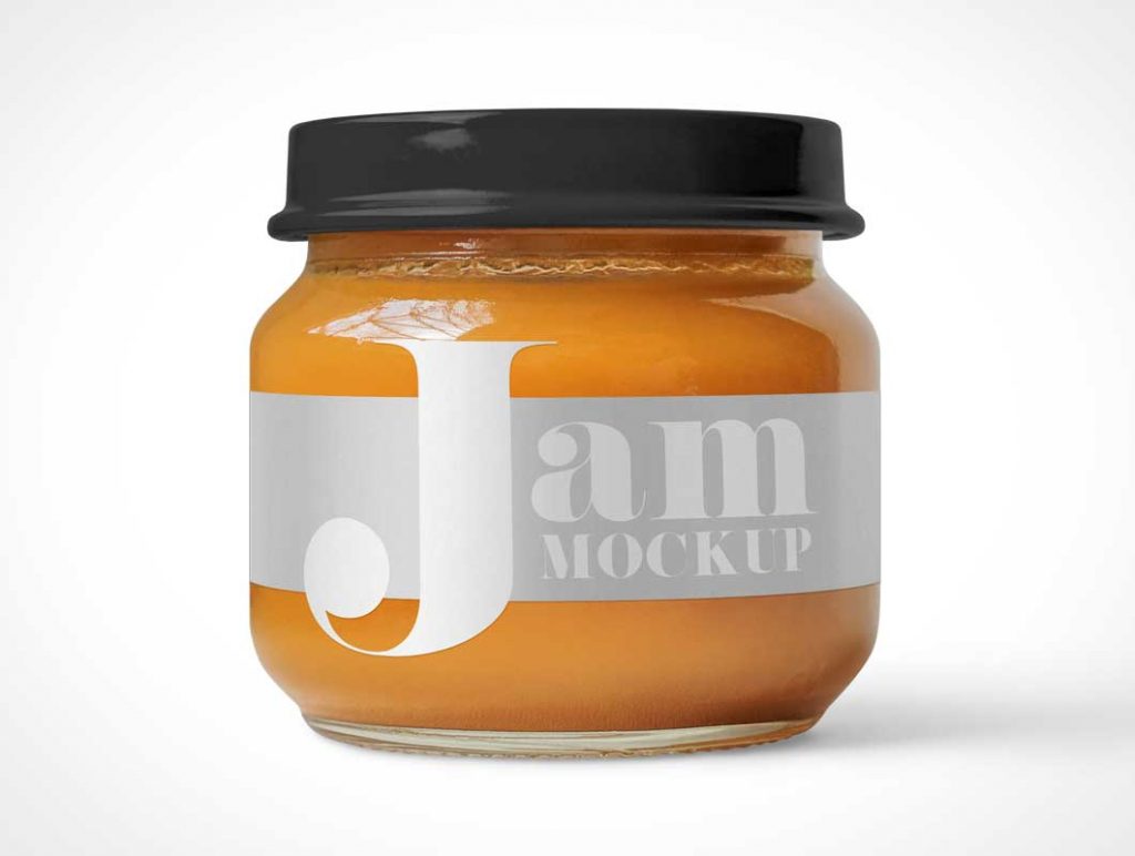 Free Jelly Jam Jar PSD Mockup