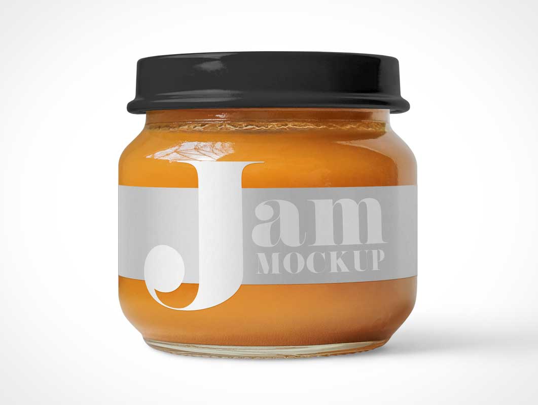 Free Jelly Jam Jar PSD Mockup