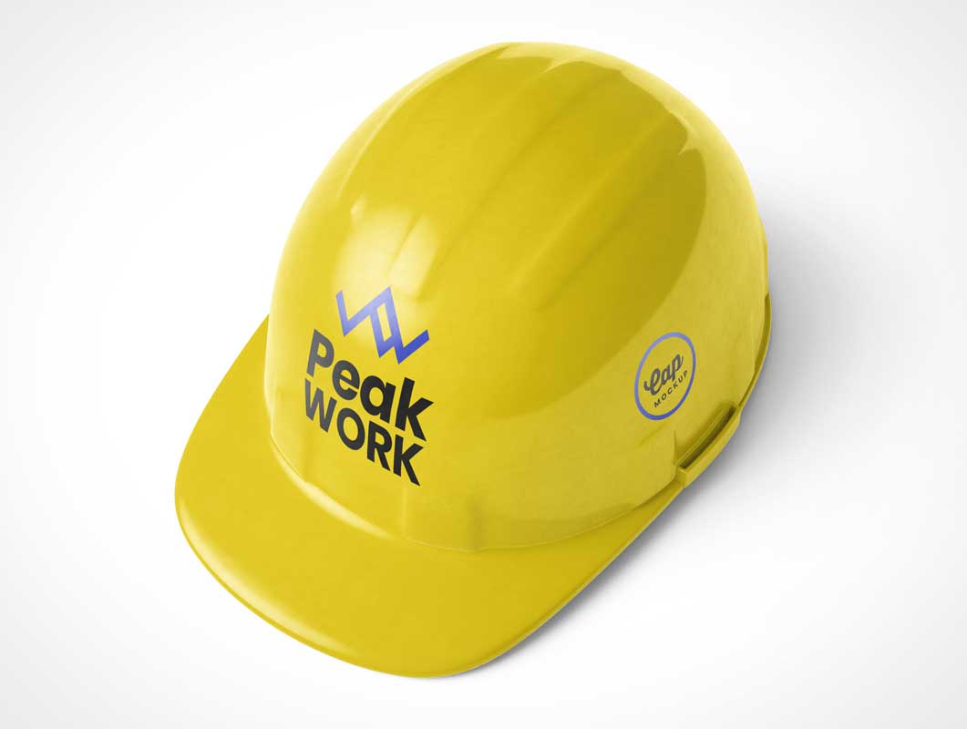 Free Job Site Construction Helmet PSD Mockup
