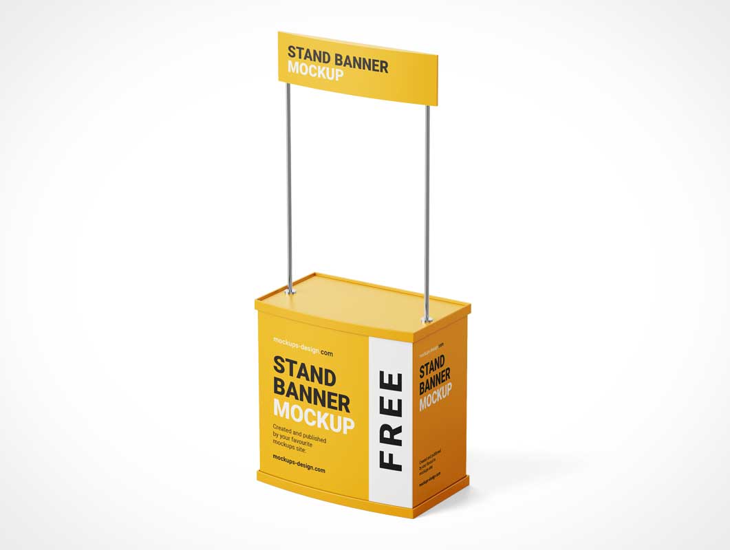 Free Kiosk Trade Show Event Stand PSD Mockups