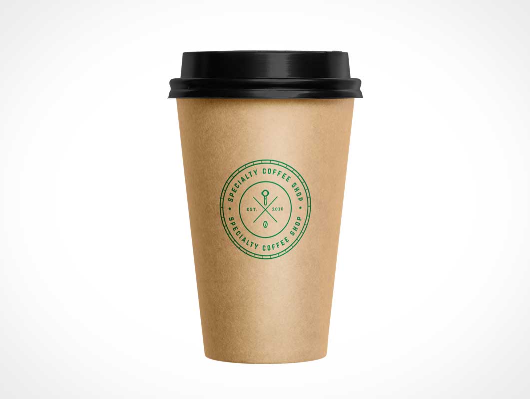 Free Kraft Coffee Cup Lid PSD Mockups