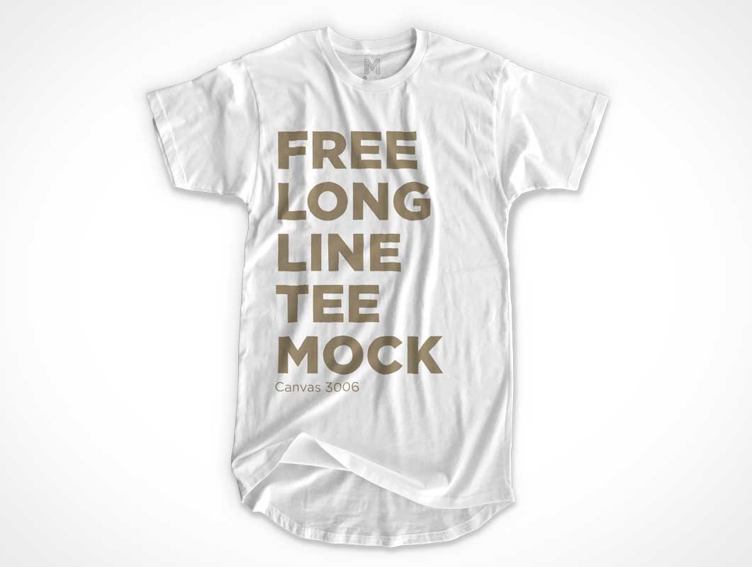 Free Longline T Shirt PSD Mockup