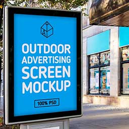 Free Outdoor Advertising Screen Mock Up