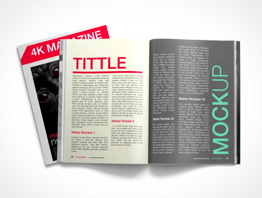 Free PSD Mockup 4K Centrefold Magazine And Cover