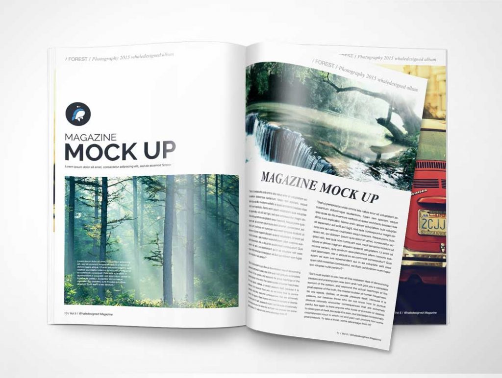 Free PSD Mockup Magazine Page Turn And Cover