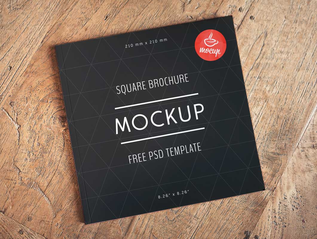 Free Square Brochure PSD Mockup