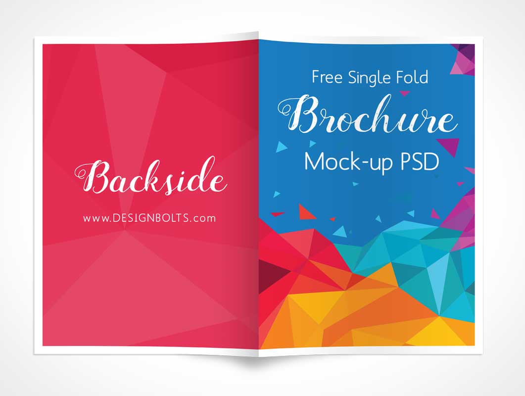 Free Single Fold Front And Back Brochure Psd Mockup