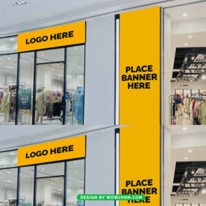 Storefront Banner Logo Mockup Psd Free Download