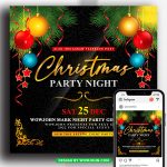 Christmas Night Party Flyer Template Design Psd